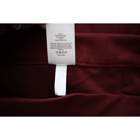 Express Editor 07660601 Women's Sz 4 Maroon High Waisted Midi Pencil Skirt - Picture 4 of 8